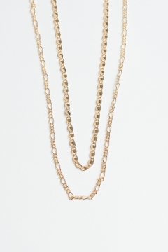 Necklace Gold Chain Two-Layer